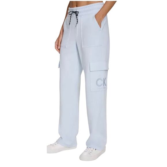 Calvin Klein Women's Active Embroidered-Logo Cargo Pants SPRAY NWT SIZE S - Picture 3 of 7